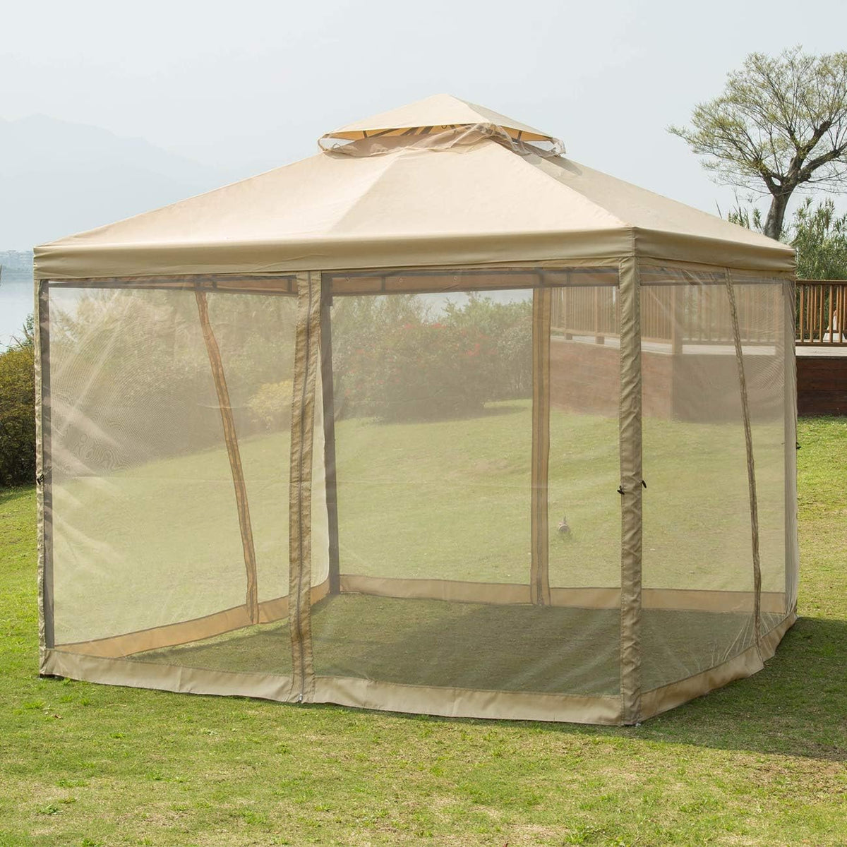 10' x10' Soft Top Outdoor Patio Gazebo Canopy S7408