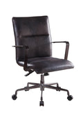 Black Faux Leather Upholstered Wooden Office Chair I523