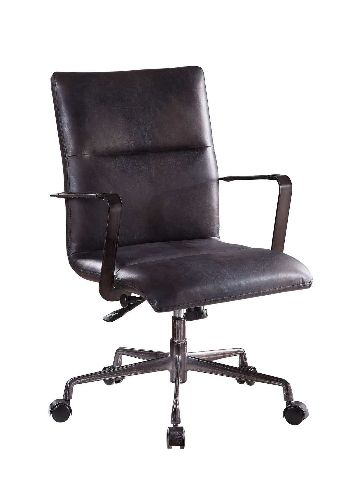 Black Faux Leather Upholstered Wooden Office Chair I523
