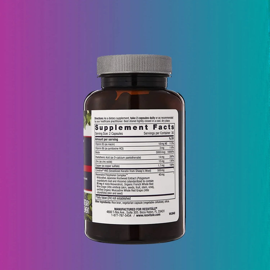Keratin Hair Supporter with Biotin, Vitamin B6, Pantothenic Acid - 60 Veggie Caps L143
