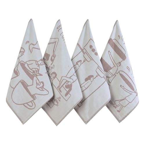 Set of 4 100% Cotton Jacquard Kitchen Towels K450