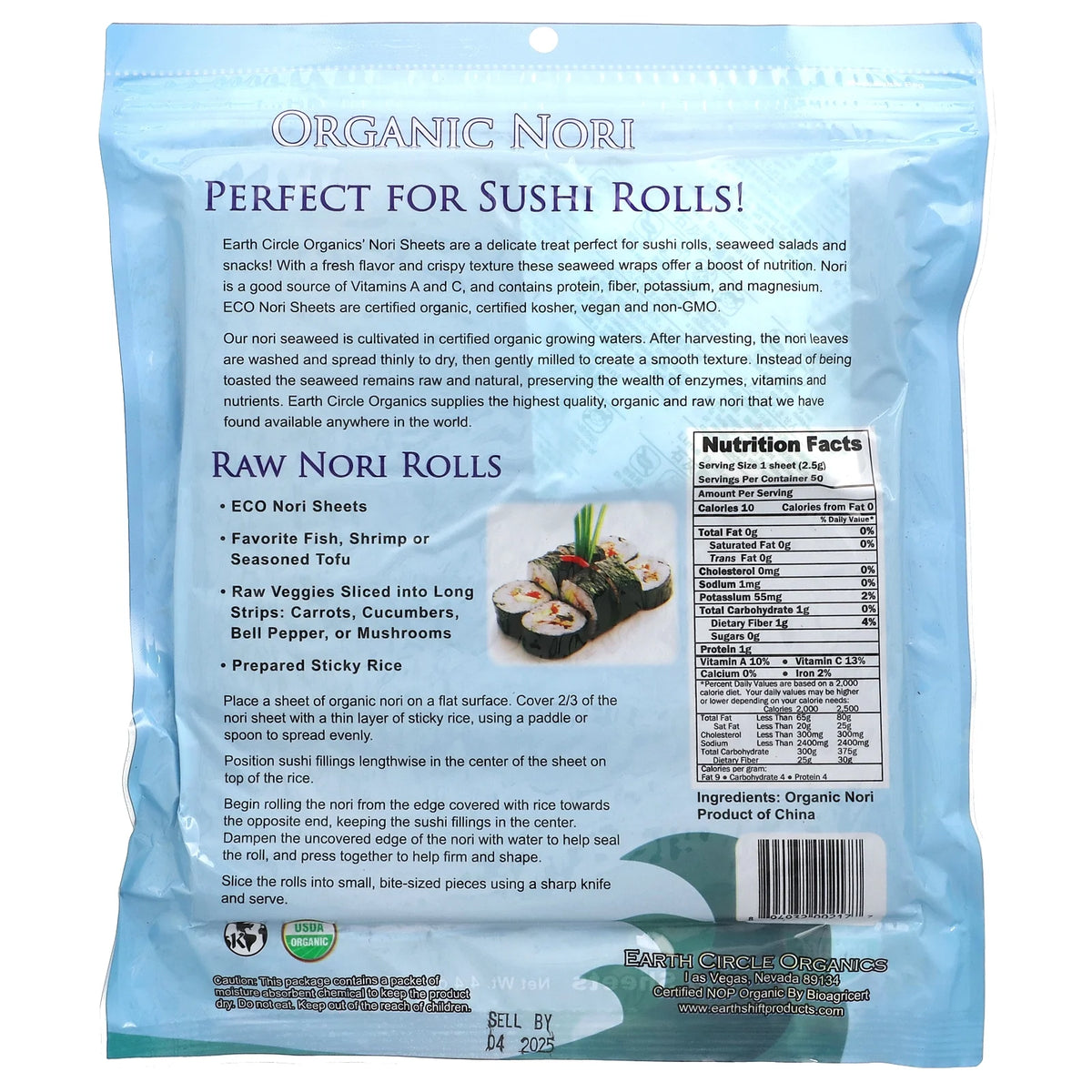 Organic Nori Sheets, 50 Sheets, 4.4 oz P2736