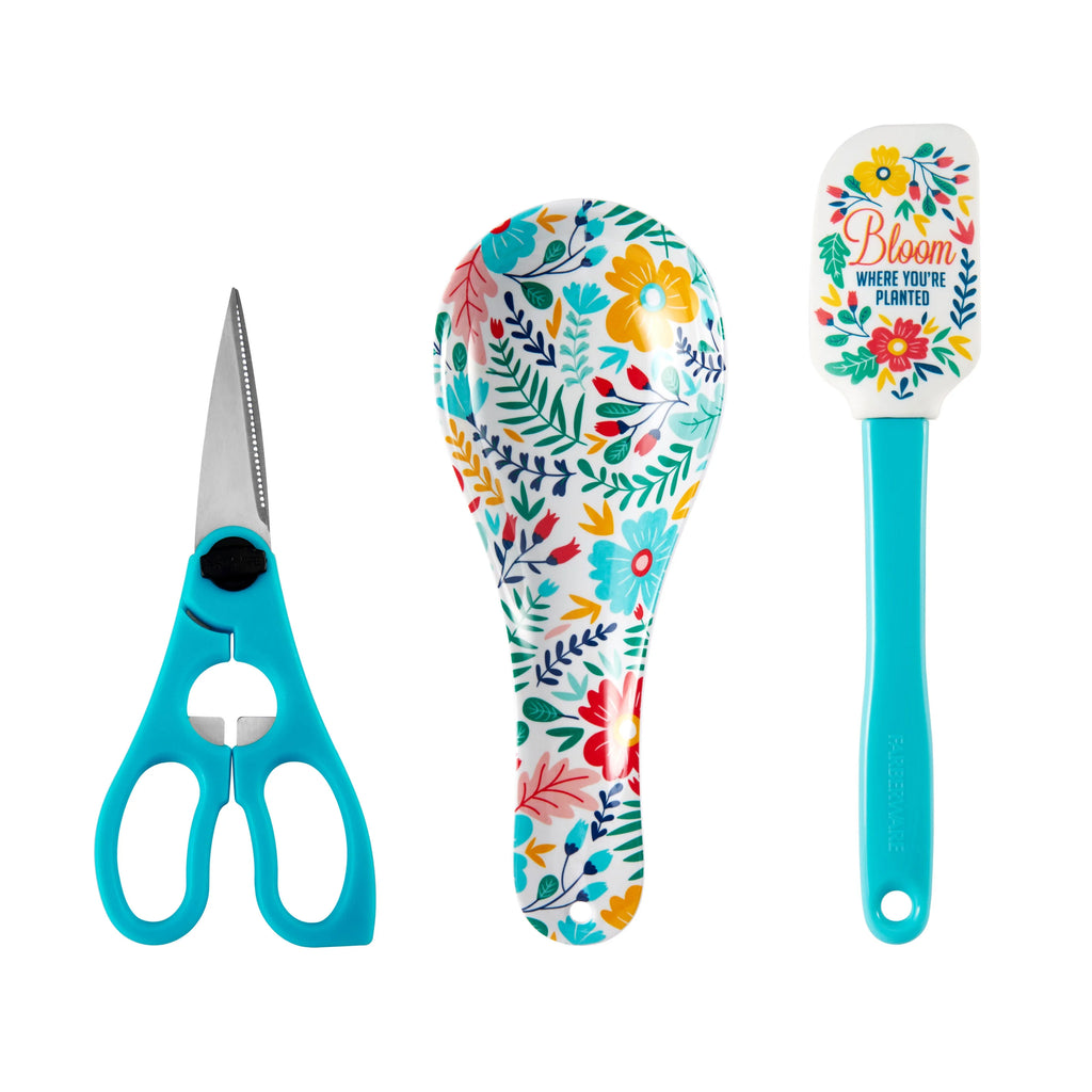 18-Piece Aqua Kitchen Tool and Gadget Caddy Set F210960