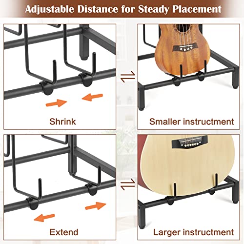 4-Tier Adjustable Guitar Stand with Shelf F843