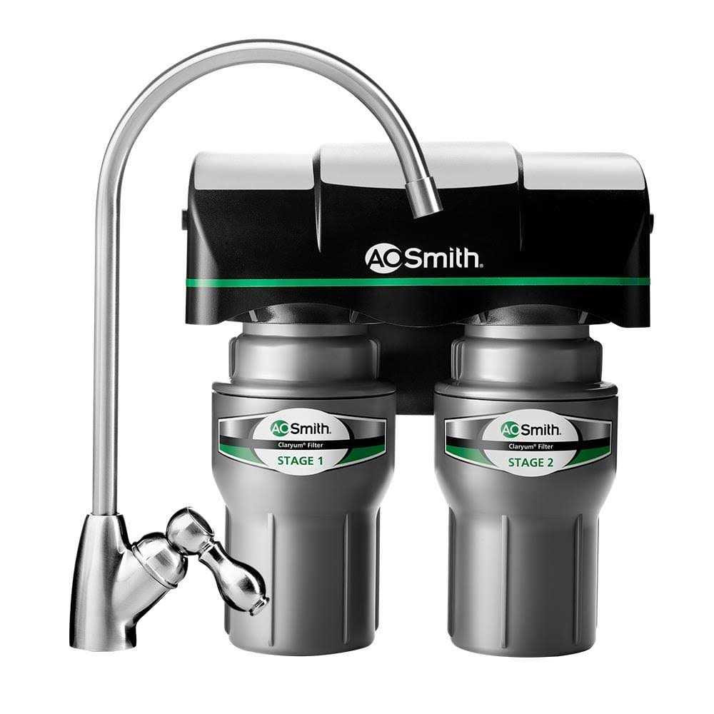 2-Stage Carbon Block Under Sink Water Filtration System with Brushed Nickel Faucet V649