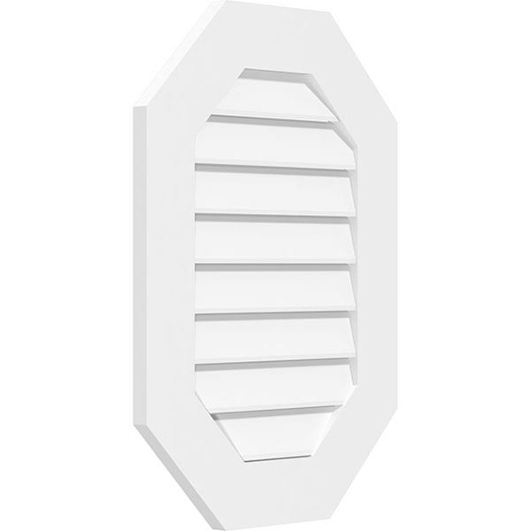 Vertical Elongated Octagon Surface Mount PVC Gable Vent S807