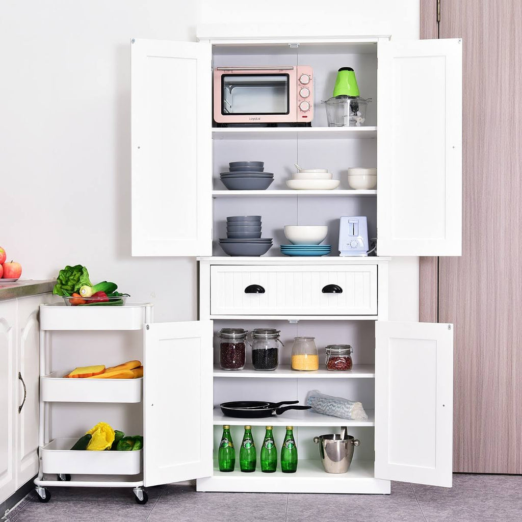 White Tall Kitchen Pantry Cabinet E204567