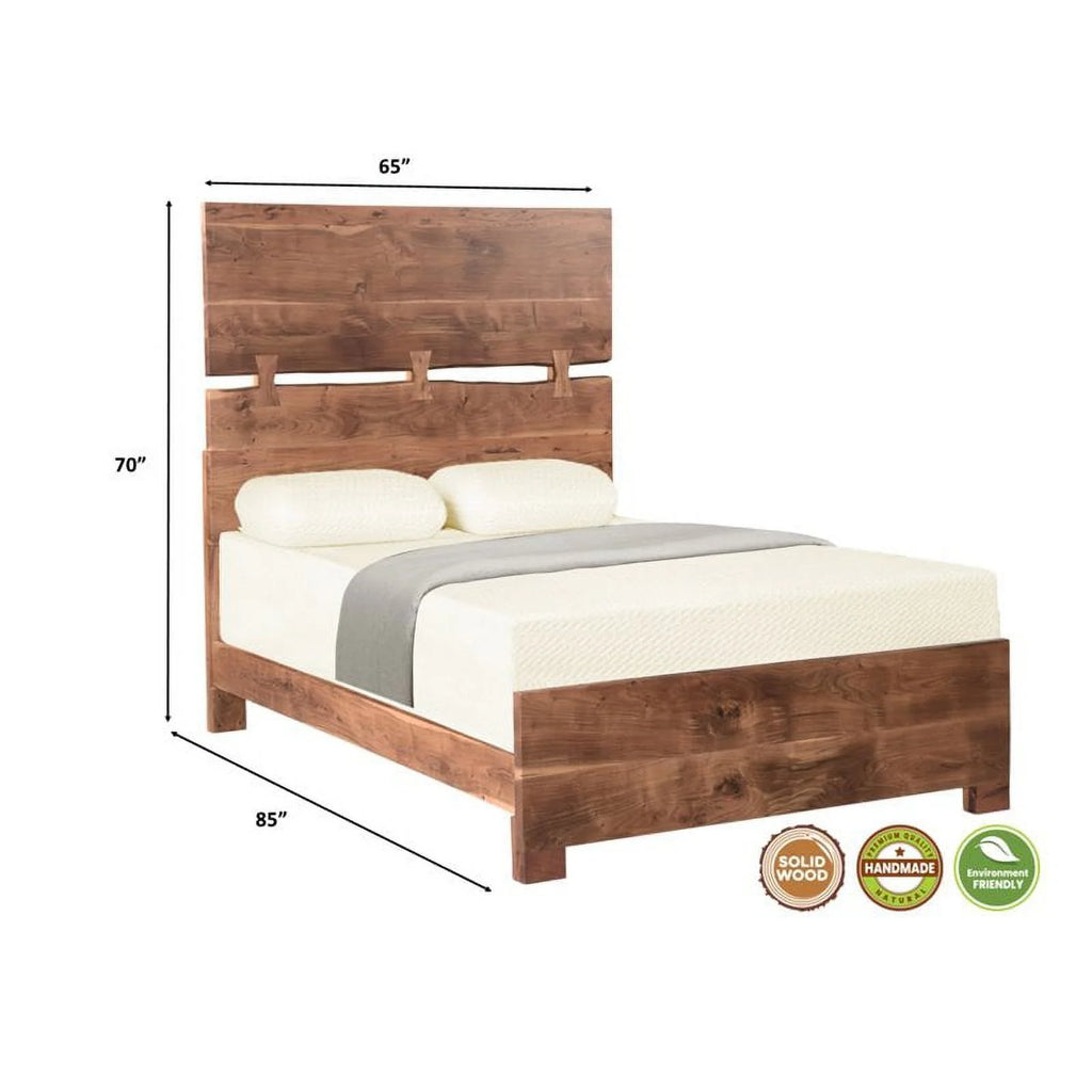 Solid Wood Queen Panel Bed E448