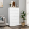 White 6 Drawer Wood Dresser T6030
