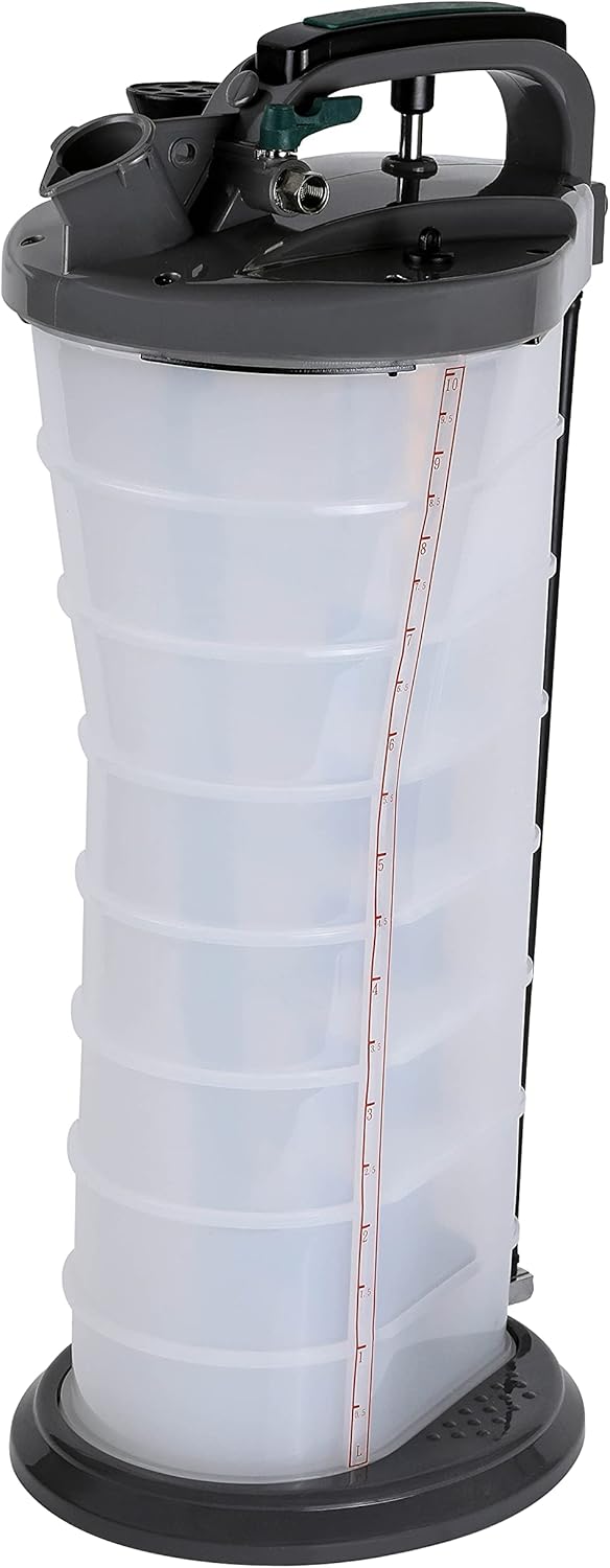 Manual/Pneumatic Fluid Extractor with Brake Bleeder Adapter, 10L Capacity, Polypropylene U665