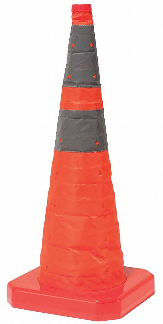 Orange Collapsible Traffic Cone with LED Lights, 5/Pack Q71334