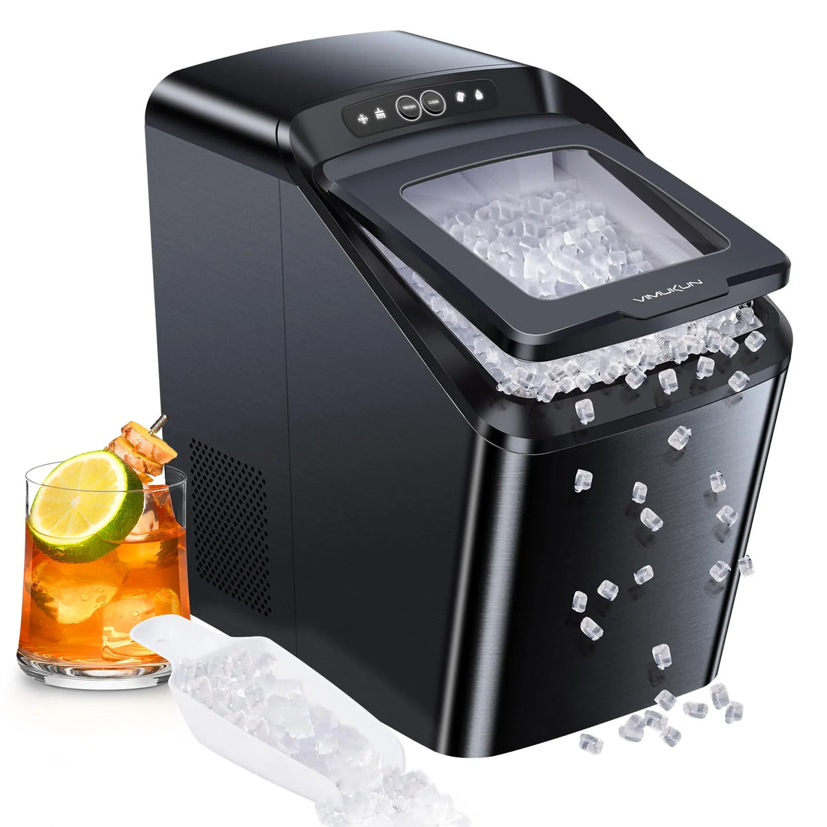 30Lbs Per Day Self-Cleaning Stainless Steel Countertop Ice Maker D90952