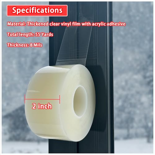 Transparent Window Weather Sealing Tape, 3 Inch x 55 Yards B10701
