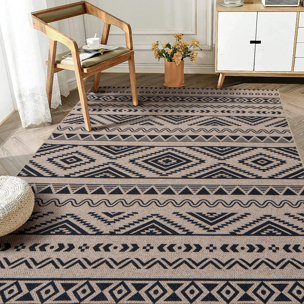 6x9 Washable Non-Slip Geometric Area Rug O731