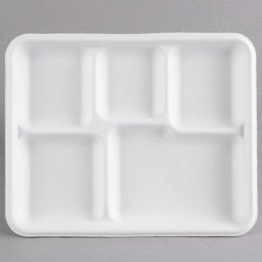Heavy-Weight Fiber 5-Compartment Café Tray R13004