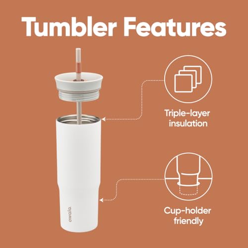 Stainless Steel Insulated Travel Tumbler with Straw, 24 oz W92903