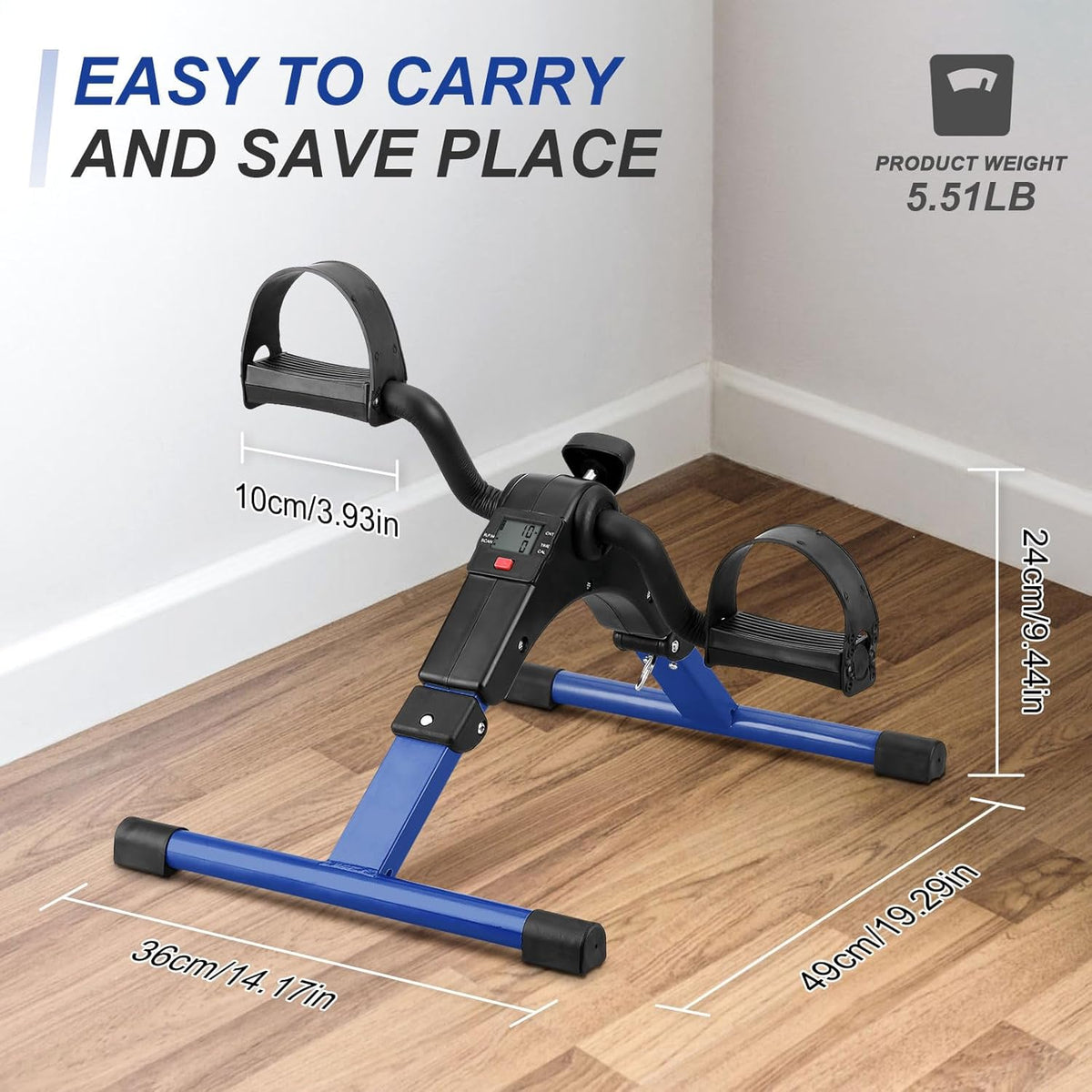 Folding Pedal Exerciser Under Desk Bike I540