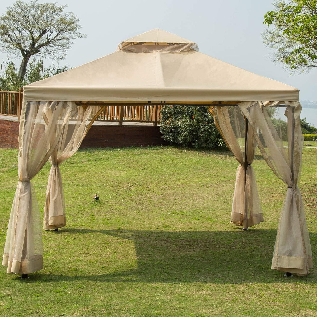 10' x10' Soft Top Outdoor Patio Gazebo Canopy S7408