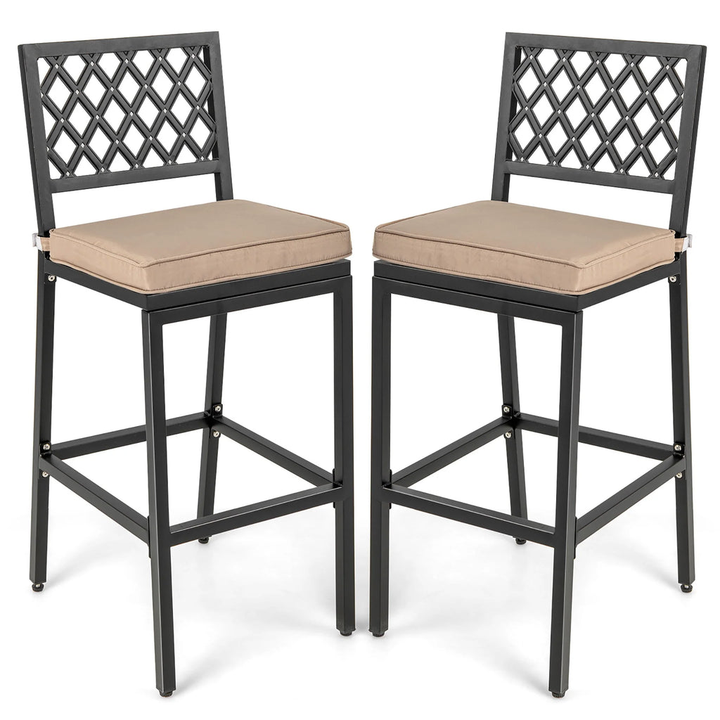 Set of 2 Metal Bar Stools with Cushion A34909