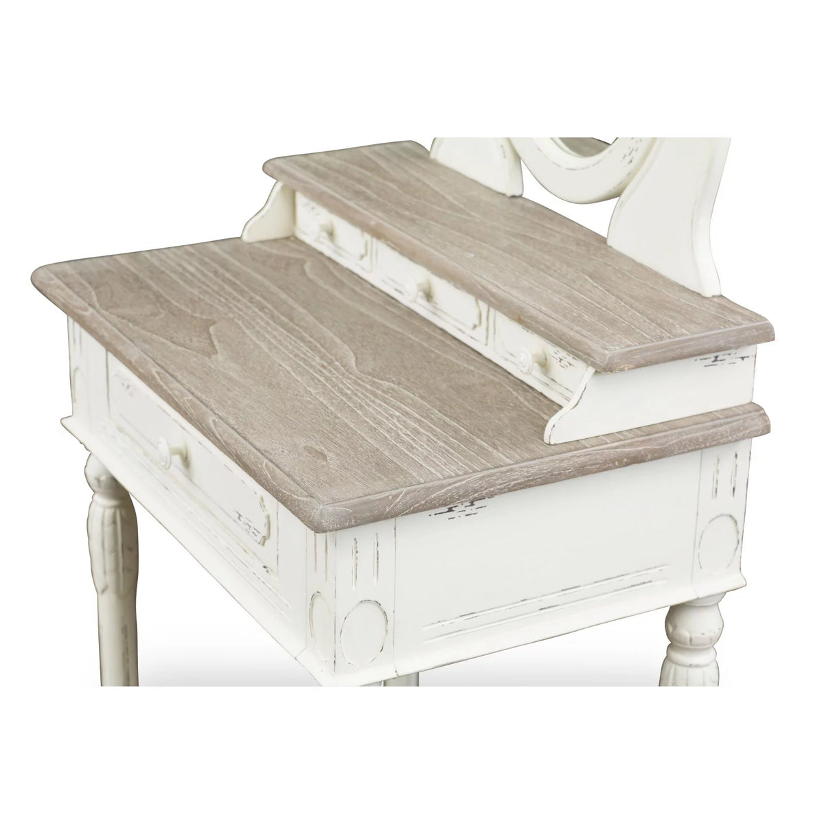 White and Natural Bedroom Vanity Table W3314