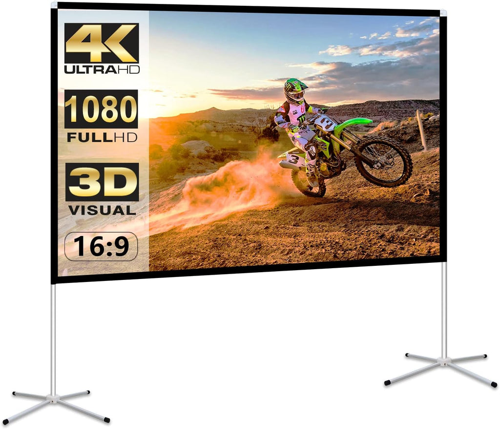 100 Inch 16:9 Portable Projector Screen with Stand and Carry Bag S167