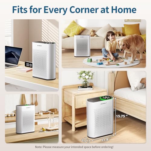 White Air Purifier for Large Room up to 2400 Ft² Q910803