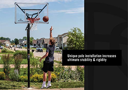 54" and 60" In-Ground Basketball Hoops with Adjustable-Height Basketball Goal Backboard X920