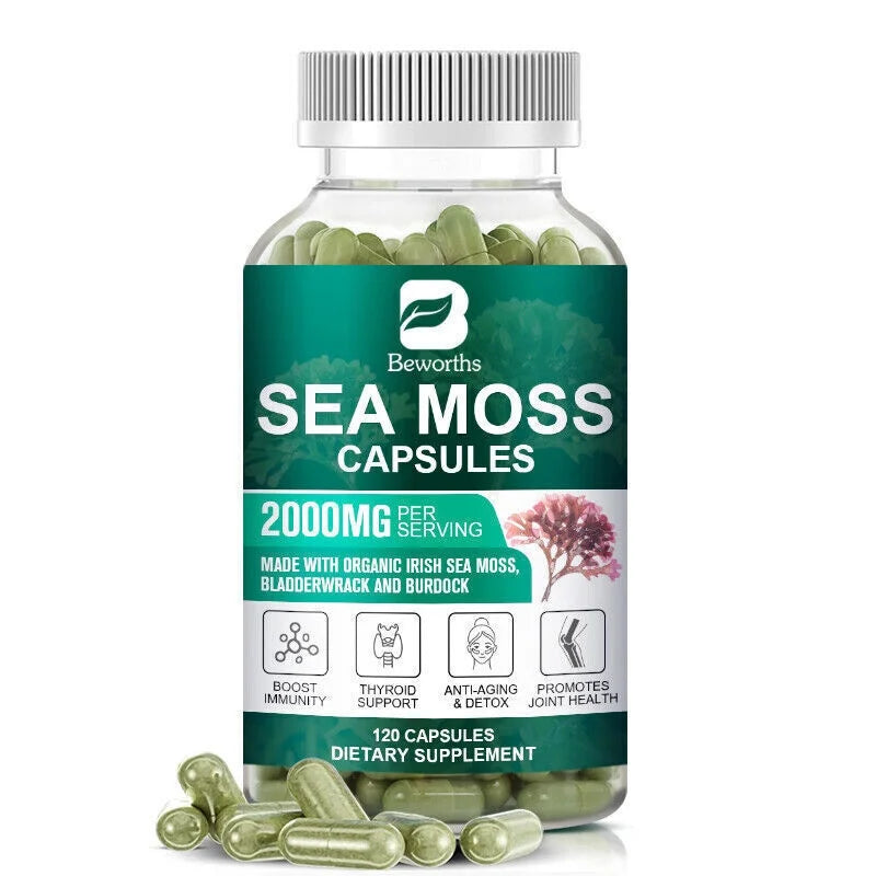 Organic Sea Moss Capsules 2000 mg 120 Pills F968902