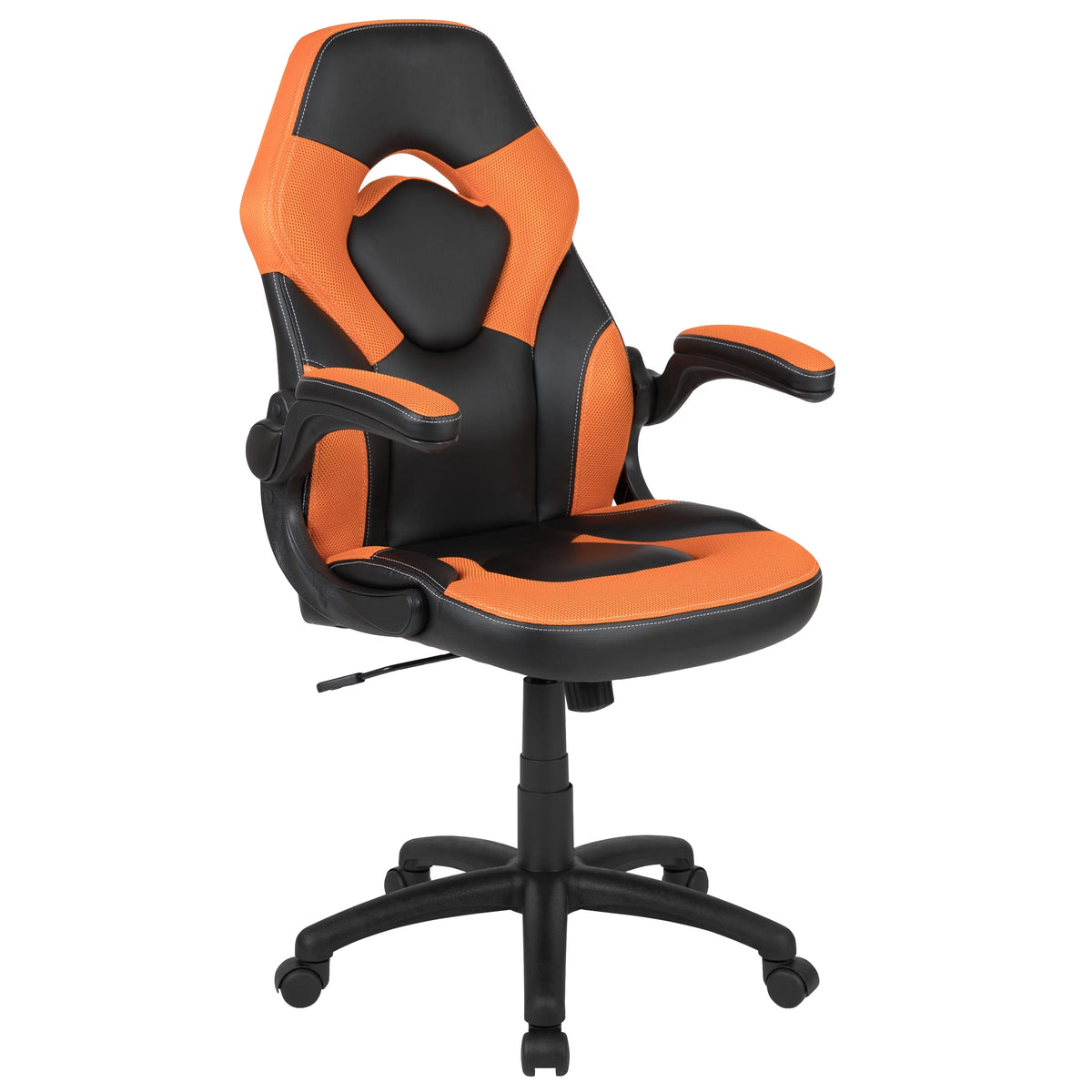 Black/Orange Gaming Desk Set with Cup Holder Y20540