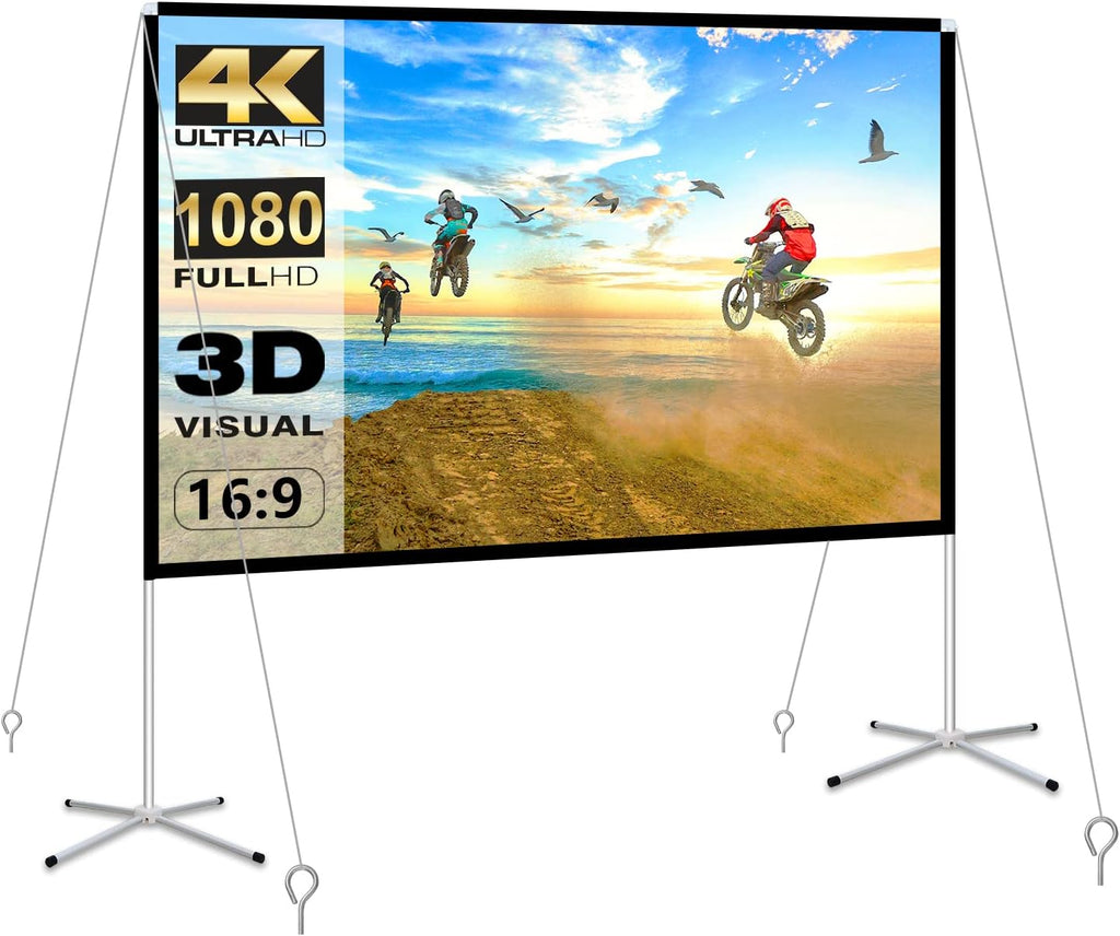 100 Inch 16:9 Portable Projector Screen with Stand and Carry Bag S167