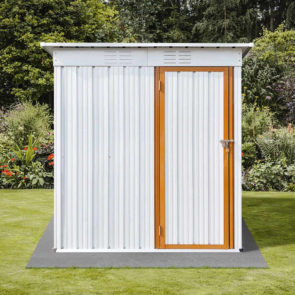 White and Yellow Metal Garden Sheds W971771