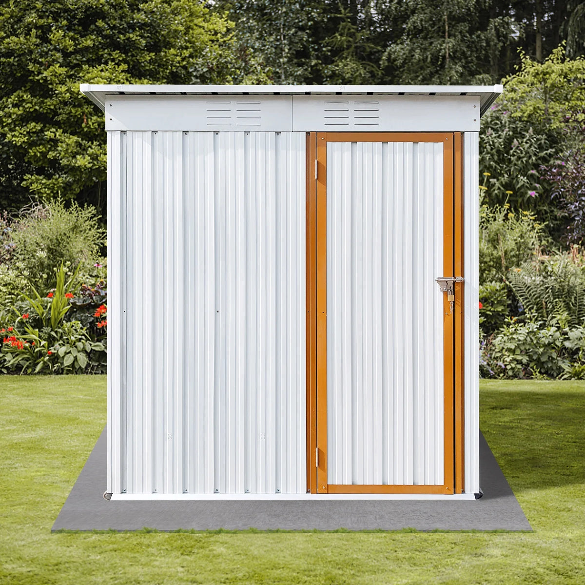 White and Yellow Metal Garden Sheds W971771