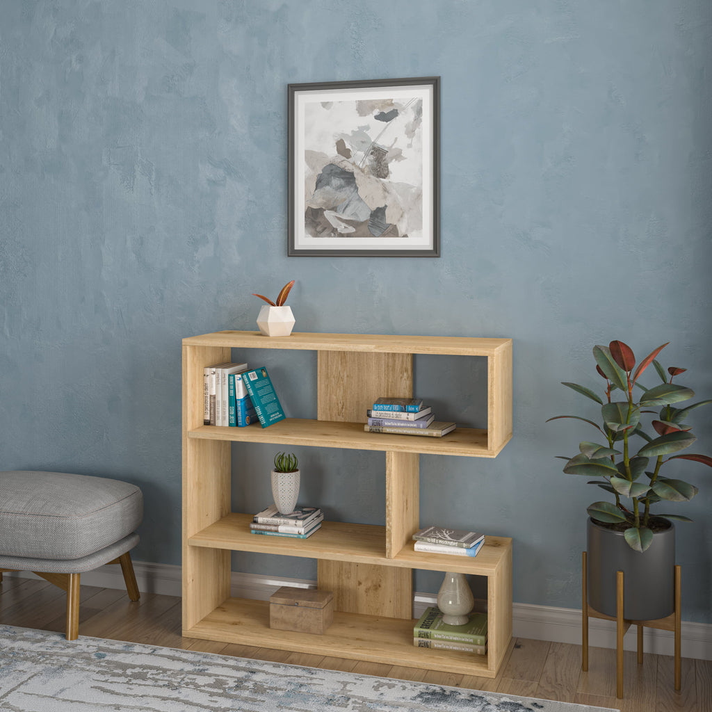 3 Tier Open Shelf Oak Bookcase M2401