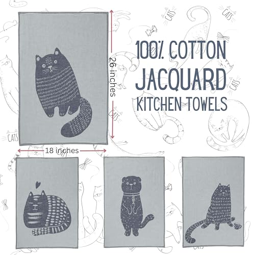 Set of 4 100% Cotton Jacquard Kitchen Towels K450