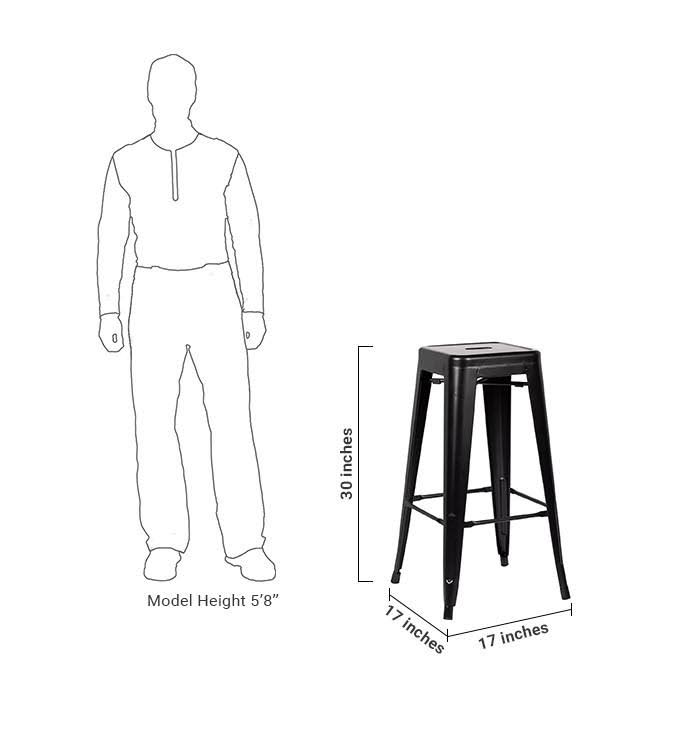 Black Bar Stool Set of 4 A7721