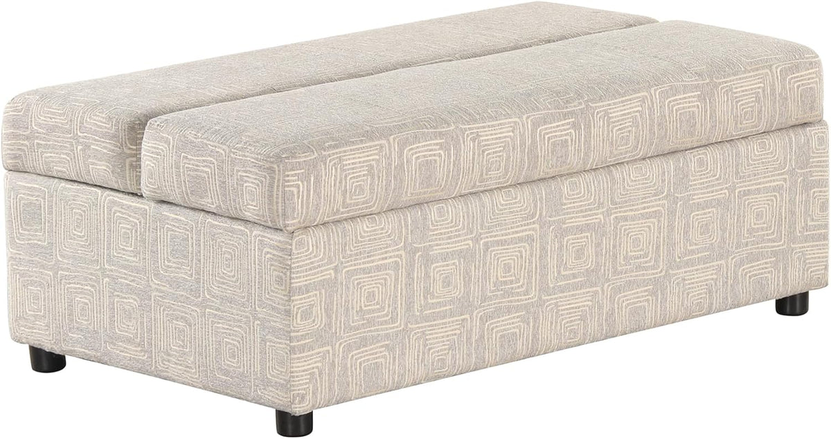 Twin Size Folding Ottoman Sleeper Bed with Mattress Convertible Guest Bed Light Gray Couch Sofa E324980