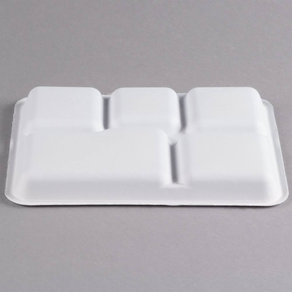 Heavy-Weight Fiber 5-Compartment Café Tray R13004