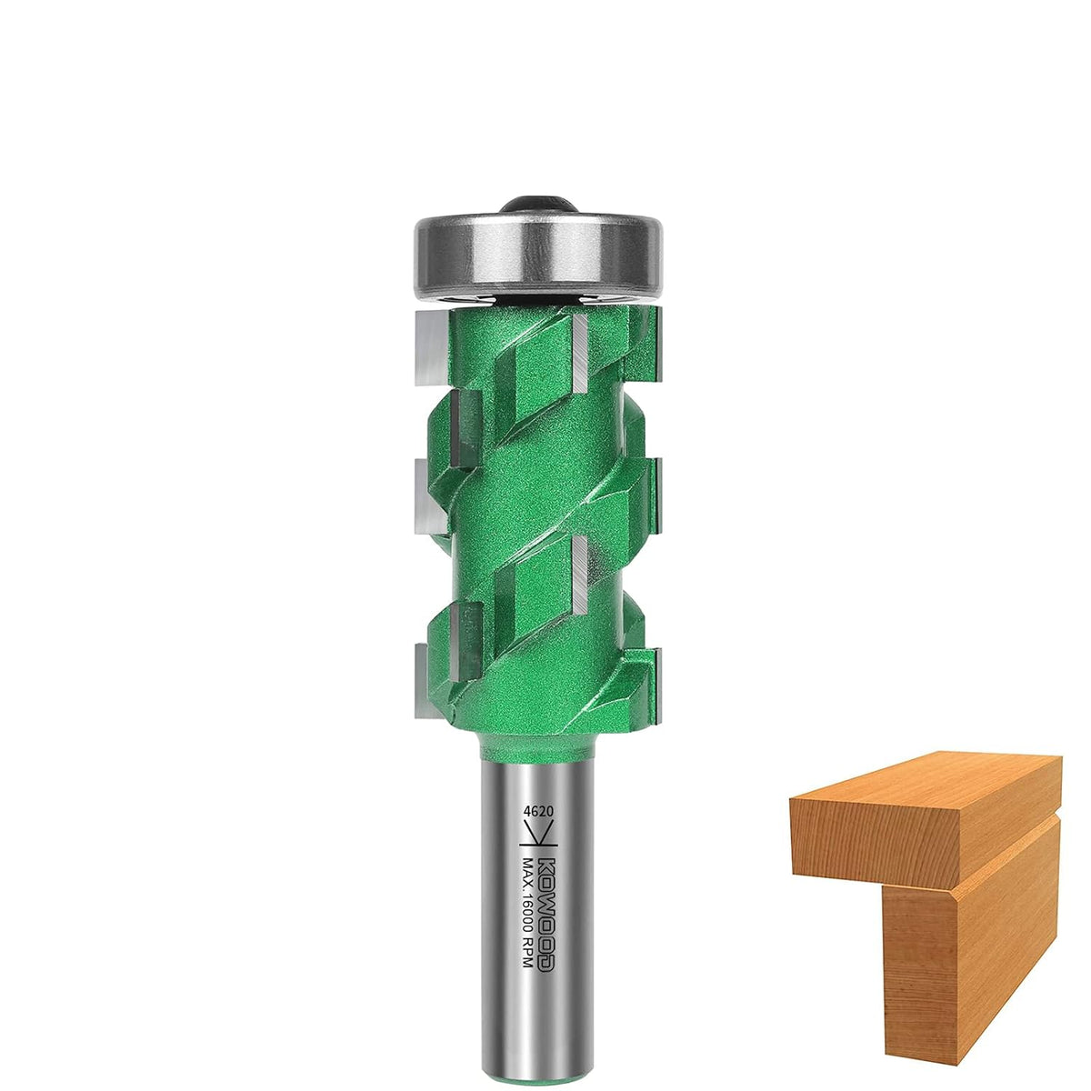 Flush Trim Router Bit 16 Flutes 1/2" Shank 2" Cut Length Pack of 2 D519126