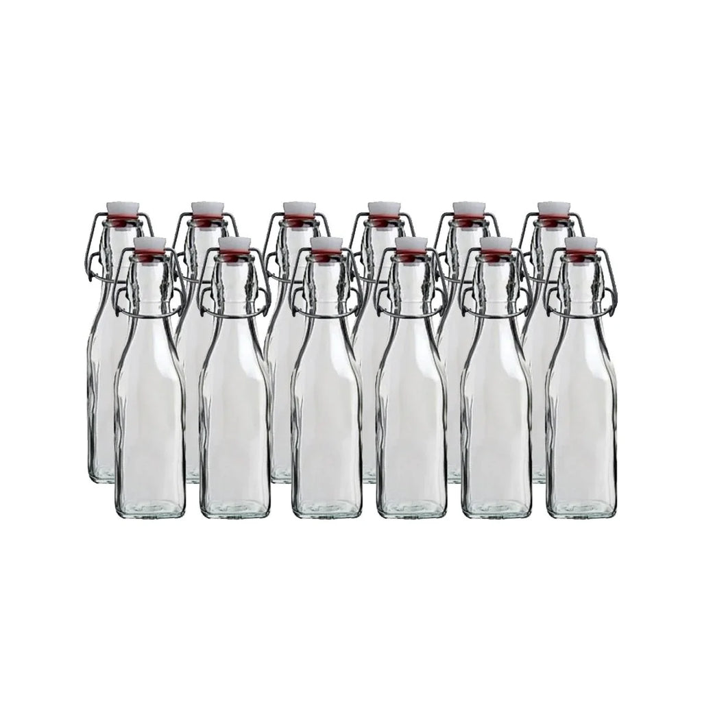8.5oz Swing Top Glass Bottles 12-pack D98124