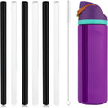 6pcs Reusable Plastic Straws with Cleaning Brush for 24 oz Water Bottle O51185