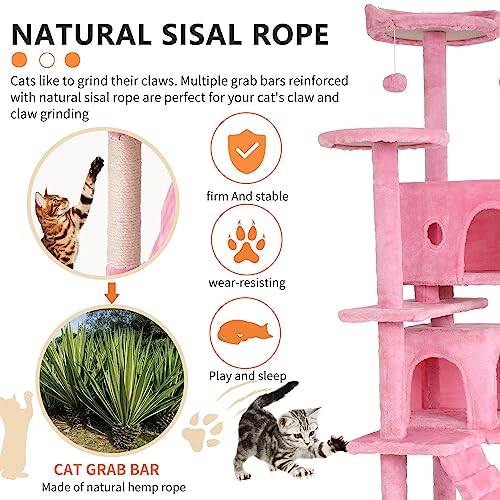 54" Dark Gray Cat Tree Tower Q415