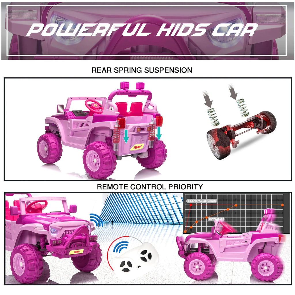 12V Remote Control Electric Ride on Truck Car Pink Q3281