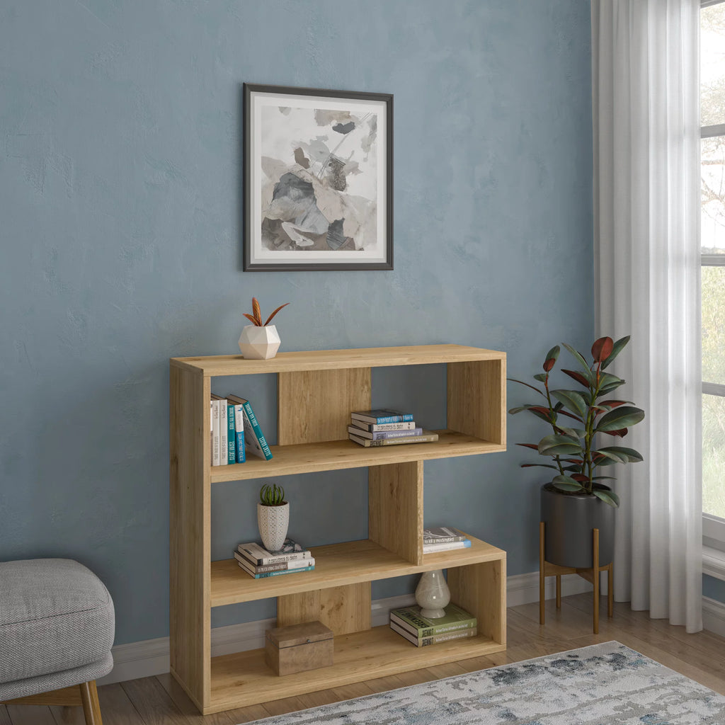 3 Tier Open Shelf Oak Bookcase M2401