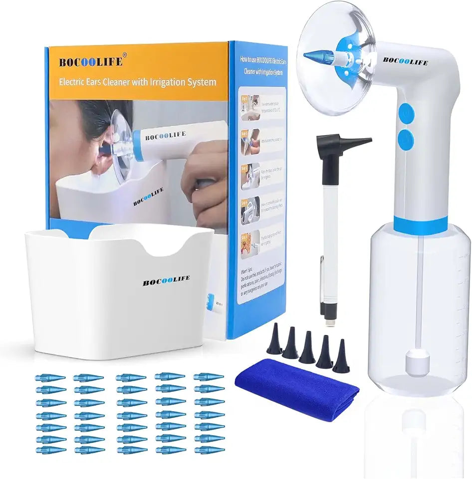 Electric Ear Wax Removal Kit with Light, 4 Pressure Settings, 35 Ear Tips V6558