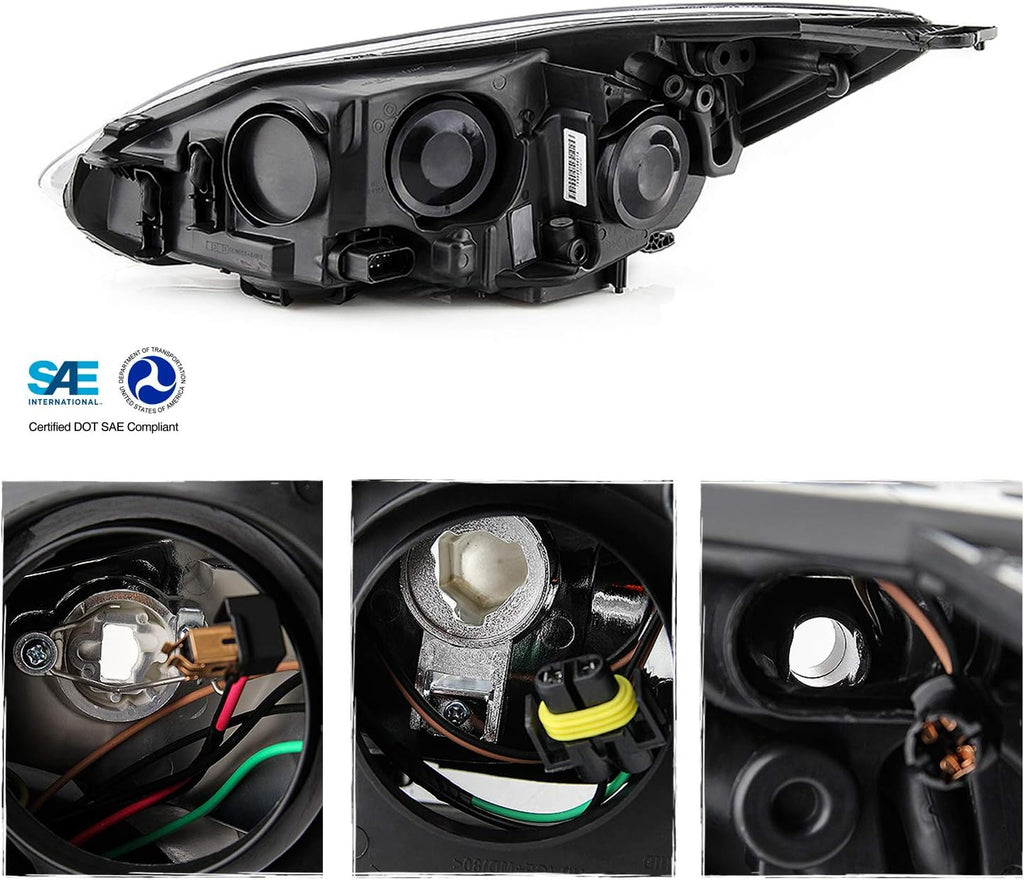 Black Trim Halogen Headlight Passenger Right Replacement Pack of 2 G466135