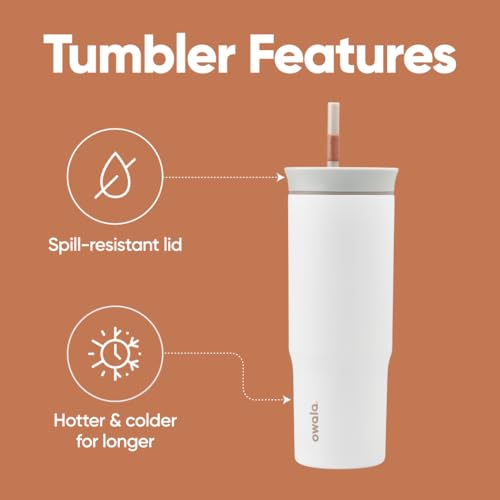 Stainless Steel Insulated Travel Tumbler with Straw, 24 oz W92903