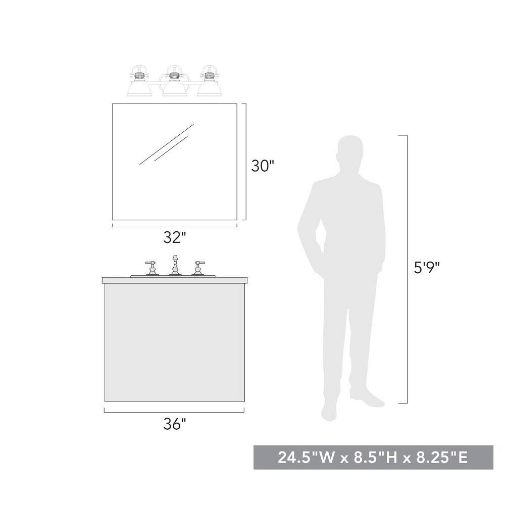 3 Light Bath Vanity in Matte Black G206055