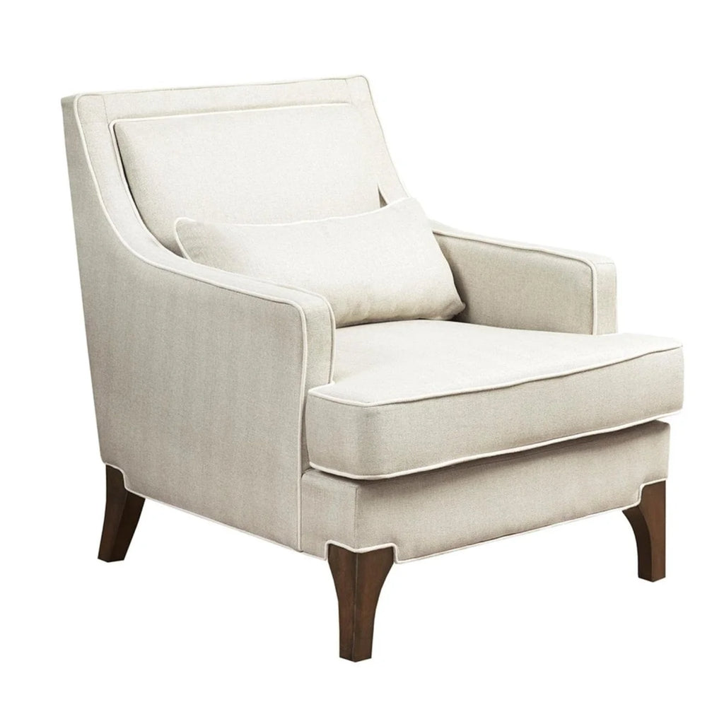Cream and Dark Brown Arm Chair M727