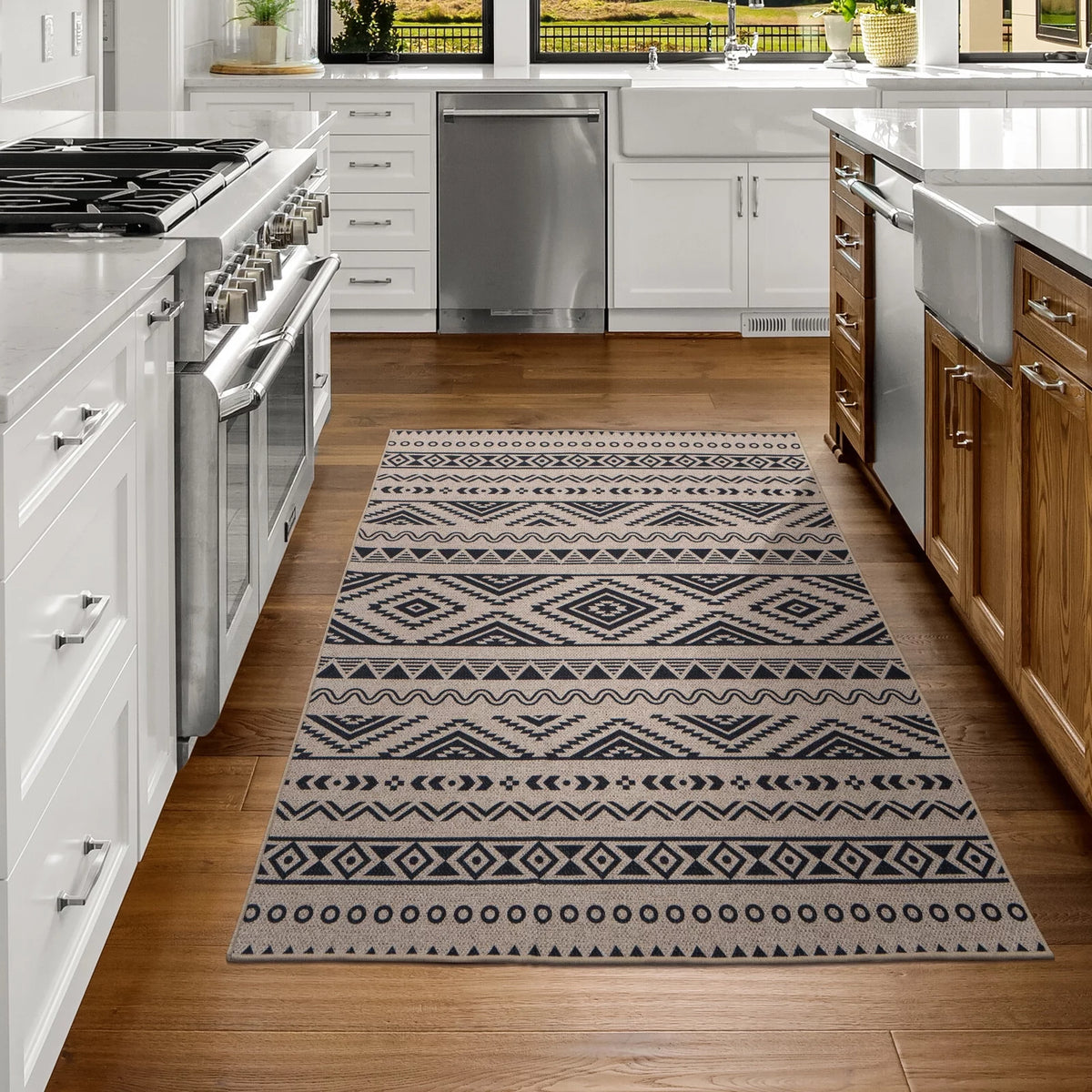 6x9 Washable Non-Slip Geometric Area Rug O731