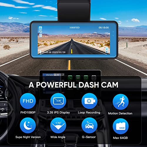 1080P Full HD Dash Car Camera with 3.4" IPS Display N25693